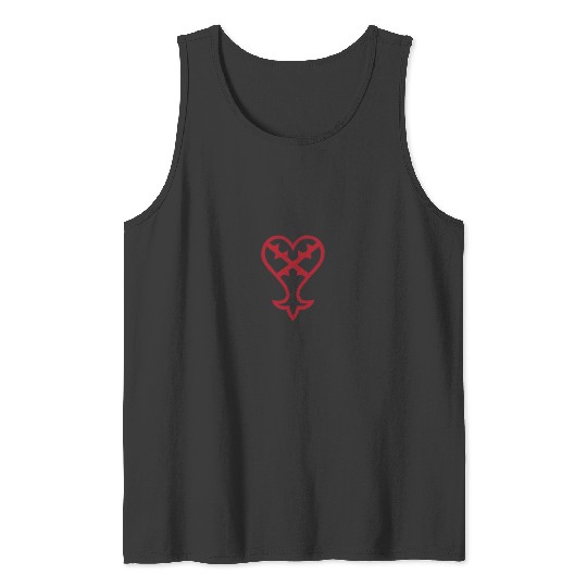 Disneys Kingdom Hearts Classic Evil Heartless Big Chest Logo Tank Tops