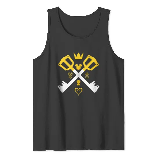 Disneys Kingdom Hearts Iconic Symbols Cross Keyblades Poster Tank Tops