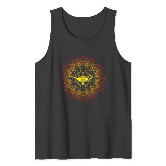 Disneyss Aladdin Genie's Lamp Orange Mandala Tank Tops