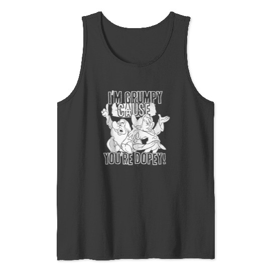Disneyss Snow White I'm Grumpy Cause You're Dopey Humor Tank Tops