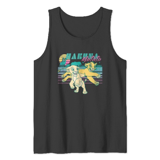 Disneyss Lion King Simba Nala Retro Landscape Portrait Tank Tops