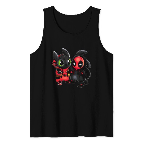 Disney Toothless and Deadpool Costume Friends Tank Tops