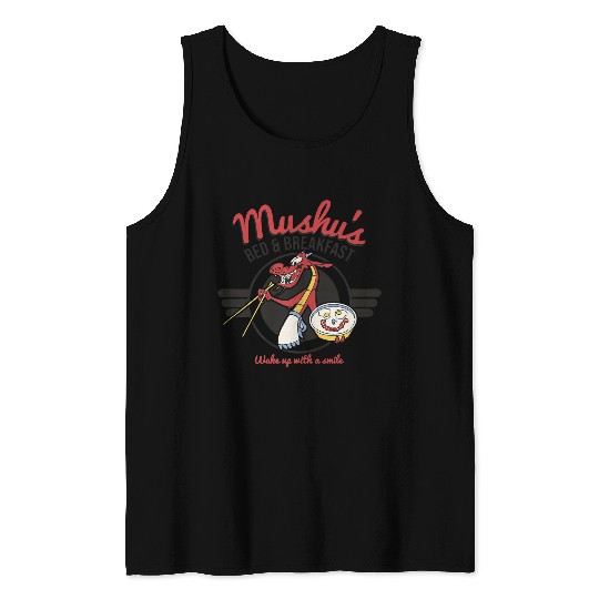 Disney Mulan Mushu's Bed and Breakfast Poster Tank Tops