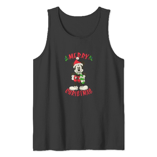 Disney Vintage Mickey Mouse Christmas Holiday Tank Tops