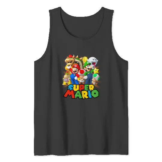 Super Mario Bros Group,Mario Luigi Yoshi Bowser Boo, Magic Kingdom,Disneyland Trip Family Tank Tops