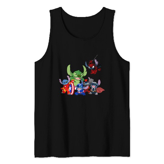 Stitch Avengers Marvel Deadpool Disneyland Tank Tops