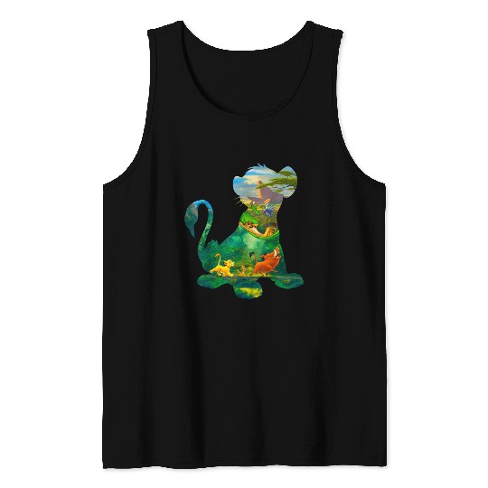 Disney Lion King Simba Silhouette Graphic T 4693 Tank Tops