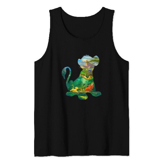 Disney Lion King Simba Silhouette Graphic T 4693 Tank Tops
