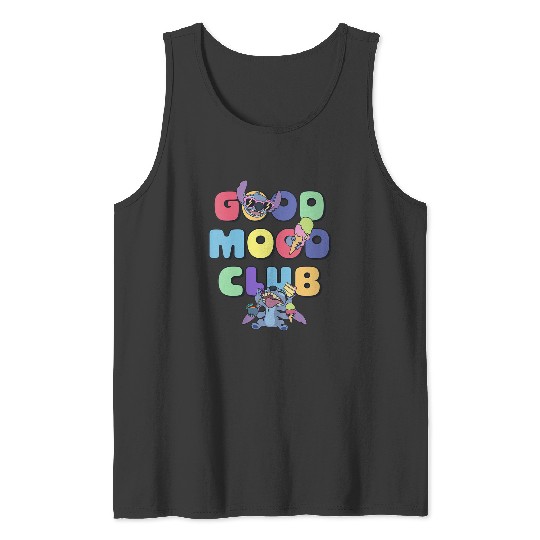 Discover Womens Disney Lilo Stitch Good Mood Club Cool Stitch Text Logo V2 Tank Tops