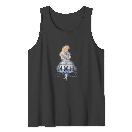 Disney 100th Anniversary Alice In Wonderland - Classic Fit Grey Short Sleeve Tank Tops