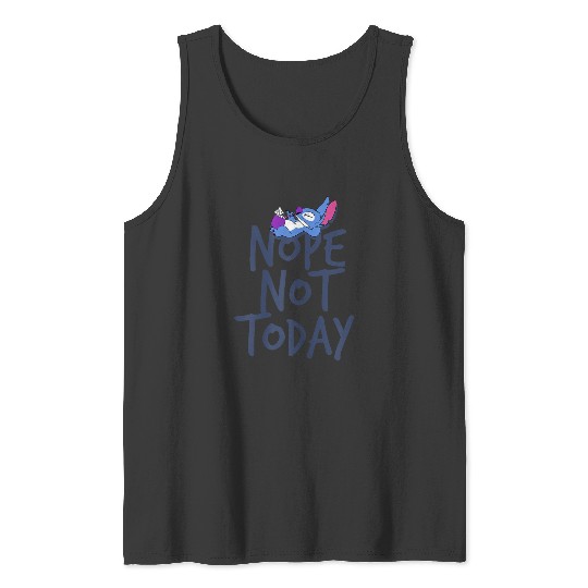 Disney Lilo Stitch Nope Not Today Stitch Relaxing Logo Tank Tops