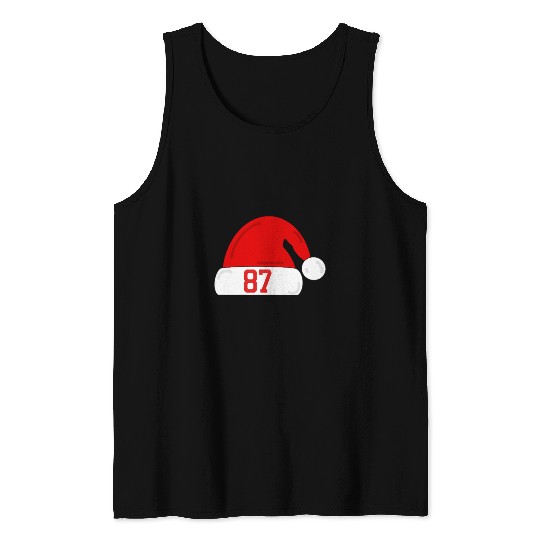 Tayl0r Swift Travis Kelce Christmas Game Santa Hat Tank Tops