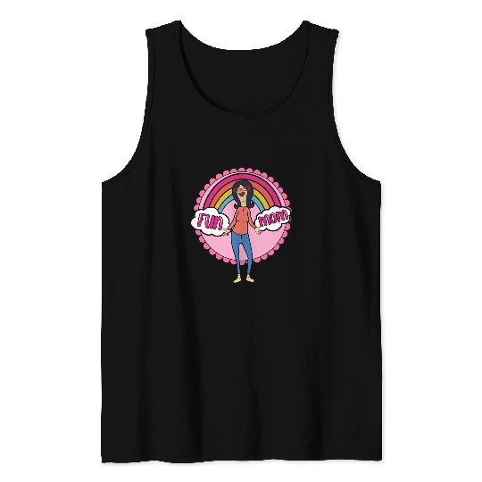 Boho Rainbow Bobs Burgers Linda Belcher Fun Mom Tank Tops