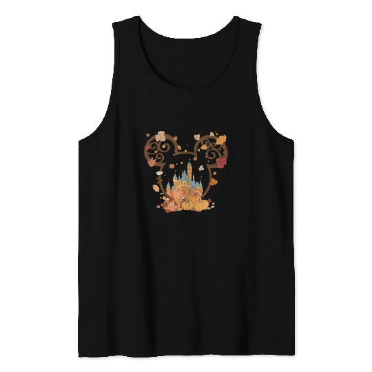 Fall Minnie Ear Tank Tops, Fall Mickey Ear Tank Tops, Mickey Autumn Tank Tops, Disney Fall Couple Tank Tops