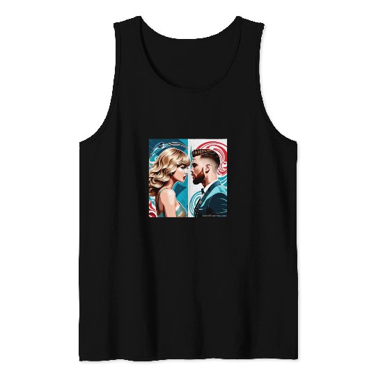 taylorr Swift and Travis Kelce art Tank Tops
