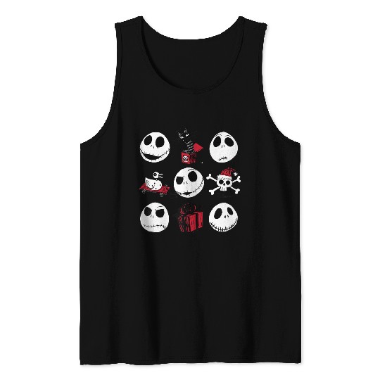 disneys The Nightmare Before Christmas Jack Christmas Grid Tank Tops