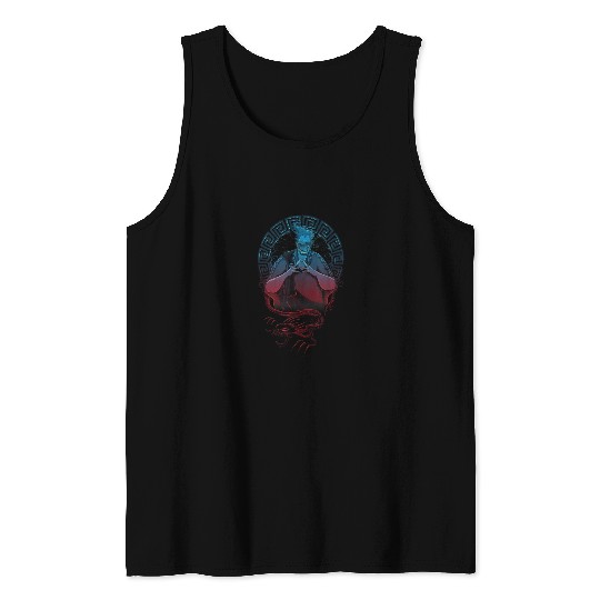 Disney Hercules Hades Geometric Framed Portrait Tank Tops