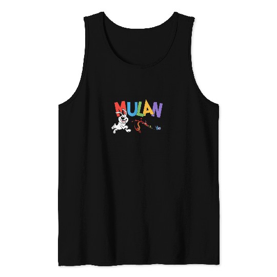 Disney Mulan Sidekick Friends Colorful Logo Tank Tops