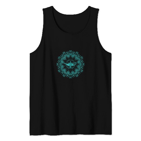 Disney Aladdin Magic Lamp Blue Mandala Tank Tops