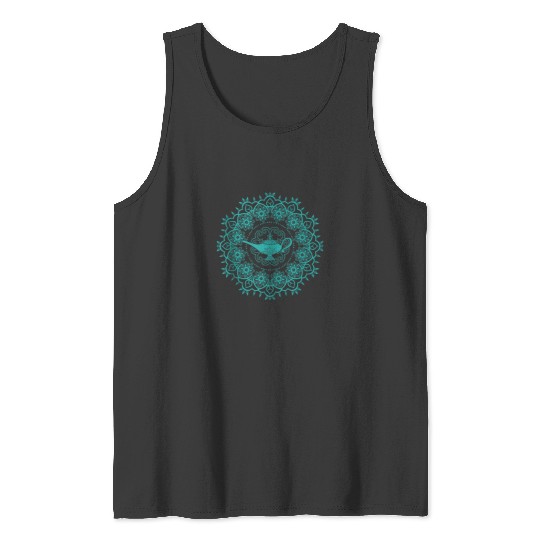 Disney Aladdin Magic Lamp Blue Mandala Tank Tops