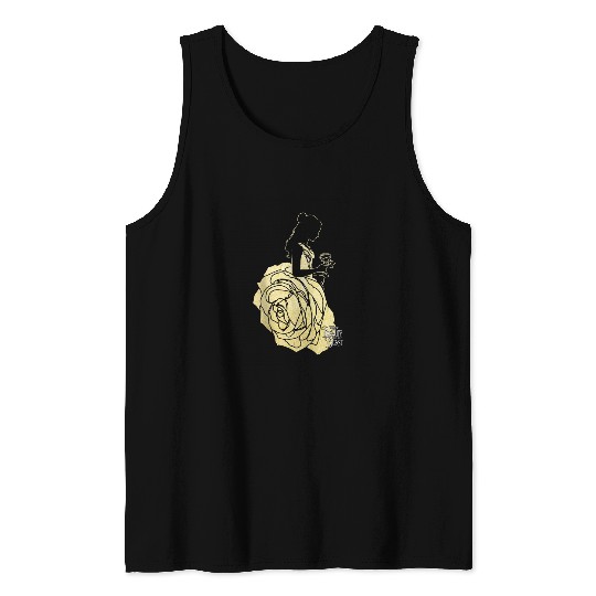 Disney Beauty And The Beast Belle Gold Rose Gown Silhouette Tank Tops