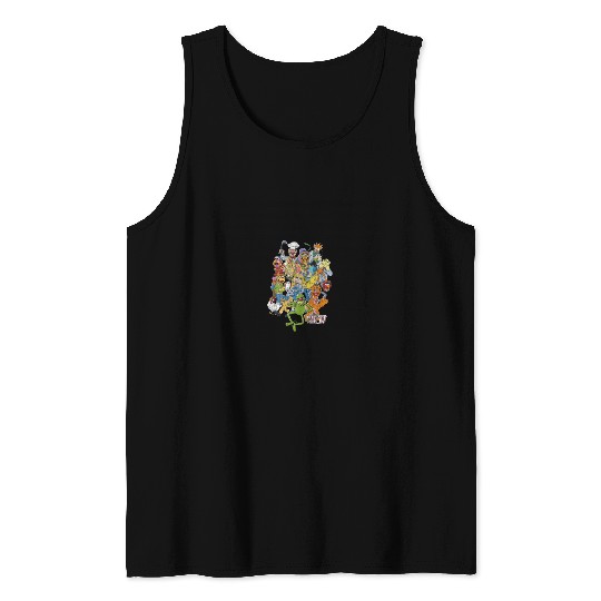 Disneyss The Muppets Main Characters Distressed Group Shot Tank Tops