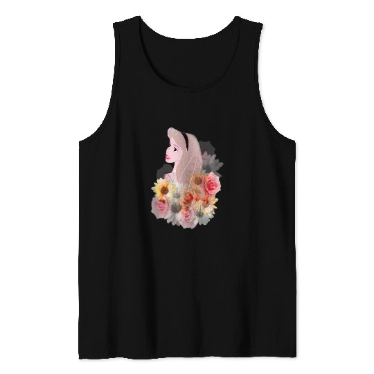 Disneyss Princess Aurora Sleeping Beauty Floral Tank Tops