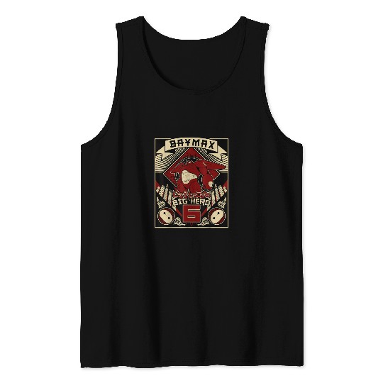 Disney Big Hero 6 Baymax Propaganda Poster Graph Tank Tops