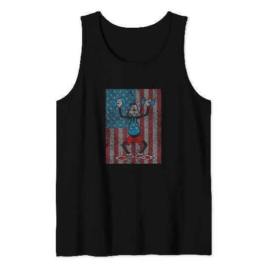 Disneyss Goofy Pumping Iron Americana Tank Tops