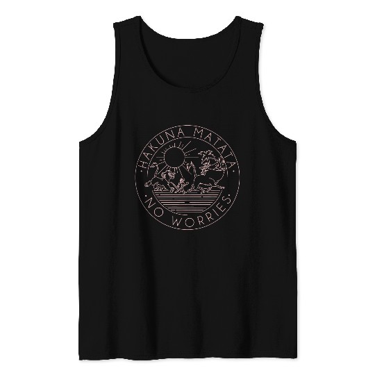 Disneyss The Lion King Hakuna Matata No Worries Outline Logo Tank Tops