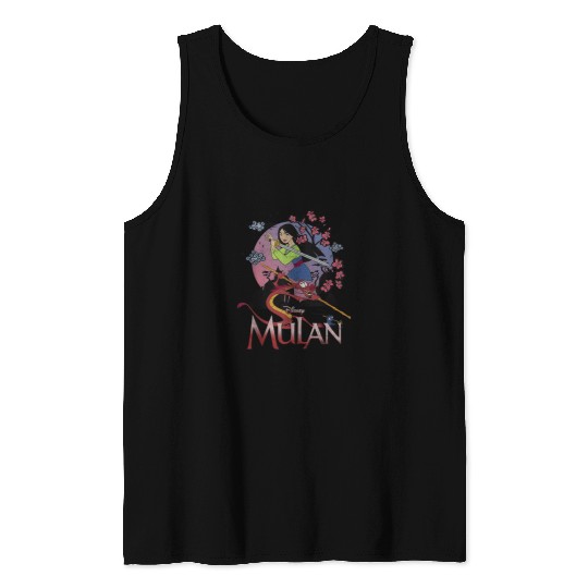 Disney Mulan And Mushu Collage Portrait Logo Tank Tops