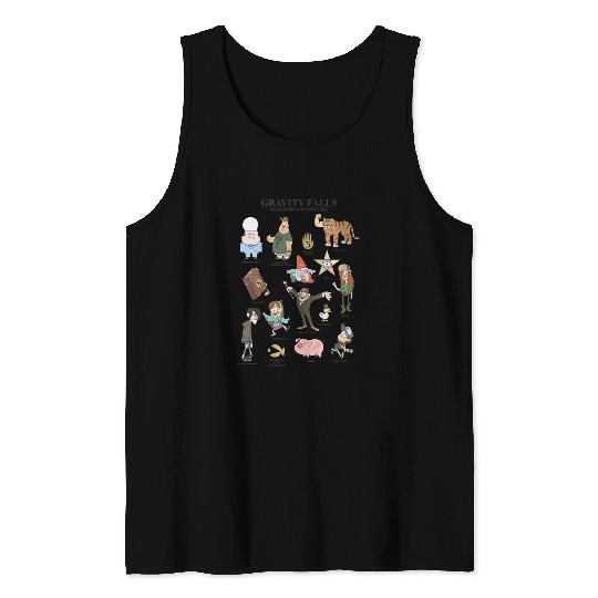 Disneyss Gravity Falls Character And Mysteries Textbook Tank Tops