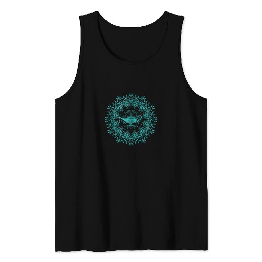 Disney Aladdin Magic Lamp Blue Mandala Tank Tops