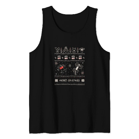 Disneyss Winnie The Pooh And Tigger Christmas Sweater Pattern Tank Tops