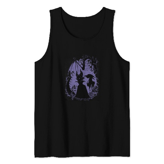 Disney Sleeping Beauty Maleficent Dragon Silhouette Tank Tops
