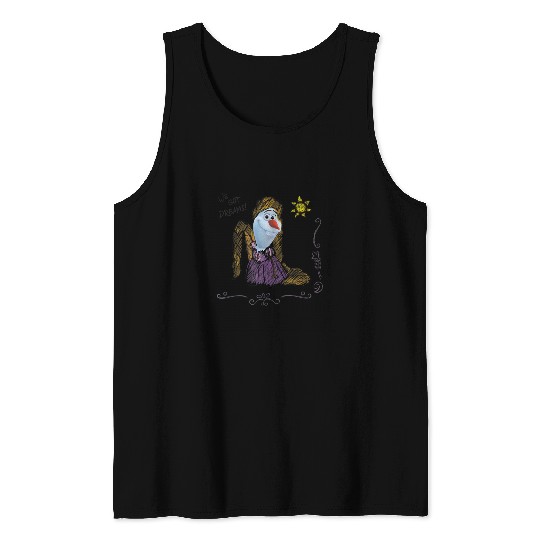 Disney Olaf Presents Rapunzel Costume Sketch Tank Tops