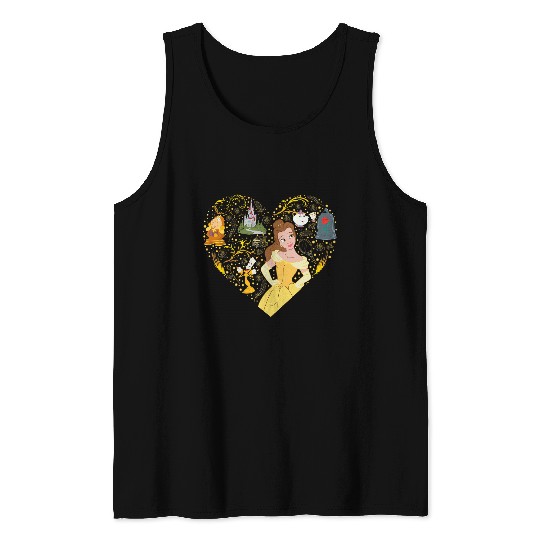 Disney Princess Belle Collage Heart Tank Tops