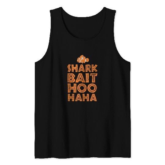 Disneyss Pixars Finding Nemo Shark Bait Hoo Haa Distressed Logo Tank Tops