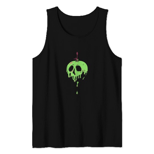 Disneyss Snow White Poison Apple Green Neon Left Chest Pocket Tank Tops