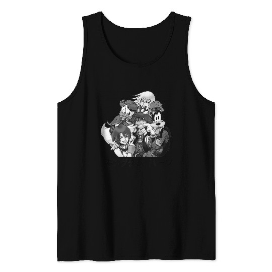 Disneyss Kingdom Hearts Main Characters Friendship Kanji Logo Tank Tops