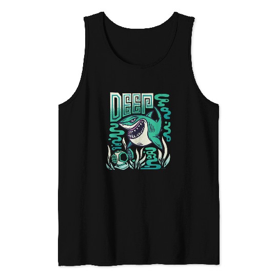 Disneyss And Pixarss Finding Nemo Bruce The Shark Deep Tank Tops