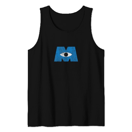 Disney Pixars Monsters, Inc Distressed Cyclops Blue Logo T-Shirt Tank Tops