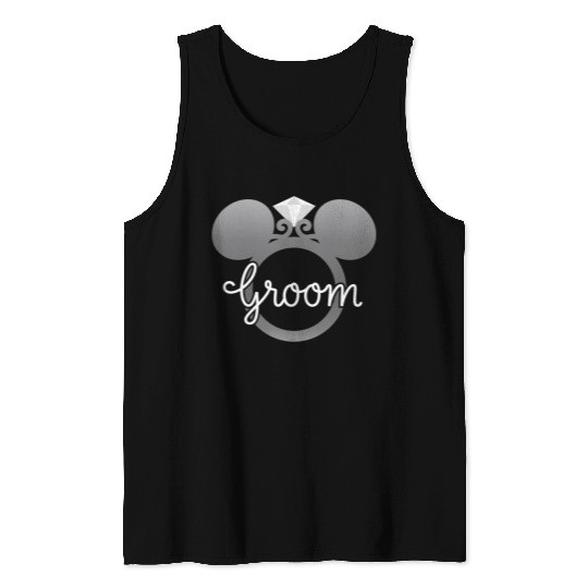 Disney Mickey Mouse Diamond Wedding Engagement Ring Groom Tank Tops