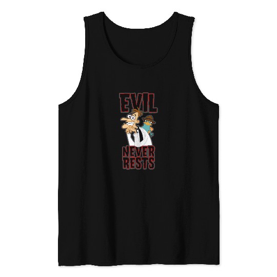Disney Phineas And Ferb Evil Never Rests Agent P VS Dr. D Tank Tops