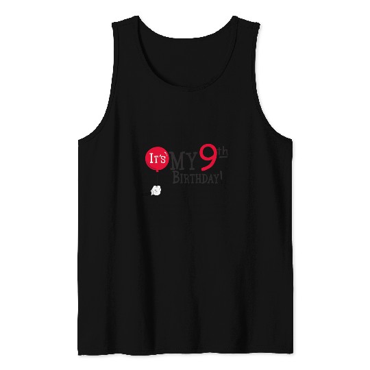 Disney Mickey Mouse Balloon It's My 9th Birthday Tank Tops