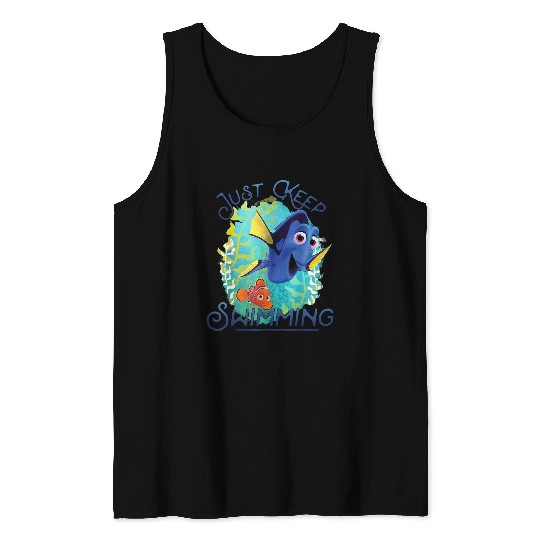 Disneyss Pixars Finding Dory Just Keep Swimming Ocean Logo Tank Tops