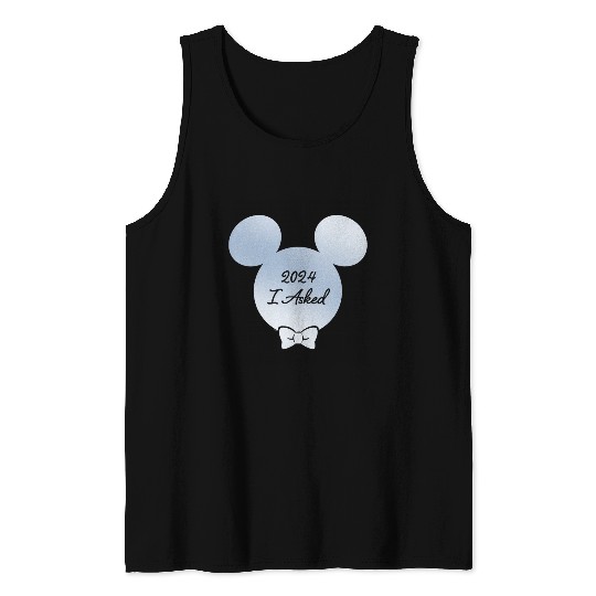 Disney I Asked Proposal Engagement Bow Tie Groom Mickey ‘24 Tank Tops