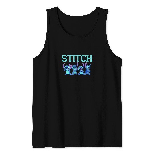 Disney Lilo Stitch Multi Pose Line Up Tank Tops
