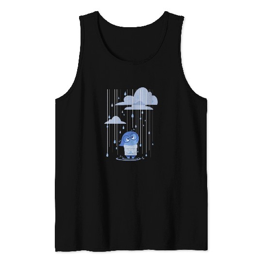 Disneyss Pixars Inside Out Sadness Rain Cloud Feeling Blue Logo Tank Tops
