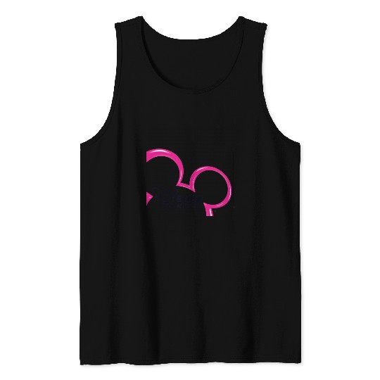Disney Channel  Mickey Mouse Pink Retro 2000s Logo Tank Tops